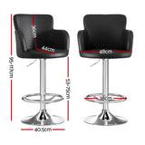 Artiss 1x Leather Bar Stools Swivel Adjustable Gas Lift PU Counter Chairs Black