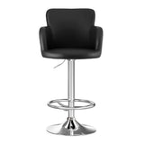 Artiss 2x Leather Bar Stools Swivel Adjustable Gas Lift PU Counter Chairs Black