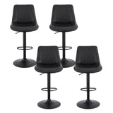 Artiss 4x Bar Stools Kitchen Swivel Gas Lift Counter Chair Diamond Leather Black