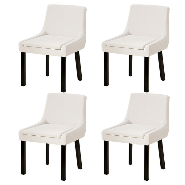 Artiss Dining Chairs Set of 4 Corduroy Wooden Beige