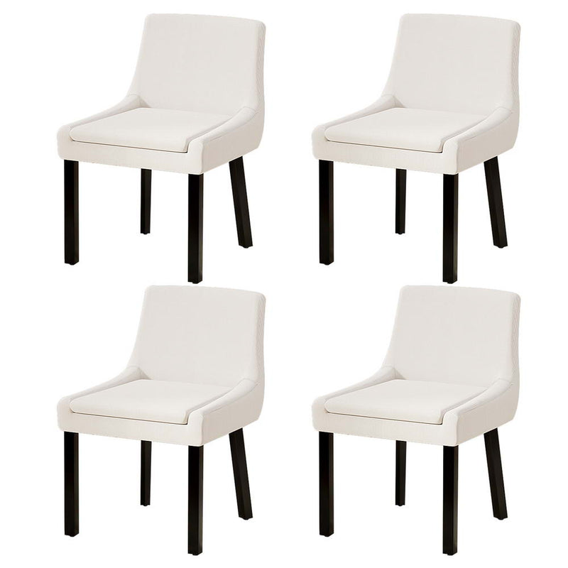 Artiss Dining Chairs Set of 4 Corduroy Wooden Beige