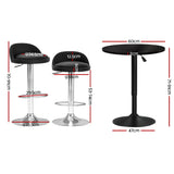Artiss Bar Table and Stools Set Dining Desk Kitchen Chairs Cafe Pub