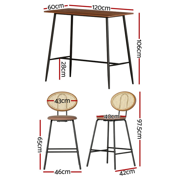 Artiss Bar Table Stools Set Dining Desk Industrial Kitchen Chairs Cafe Pub