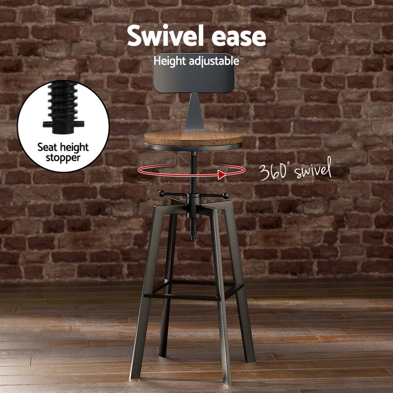 Artiss Bar Table and Stools Set Dining Desk Industrial Kitchen Chairs Cafe Pub