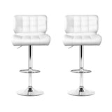 Artiss 2x Bar Stools Gas Lift Leather Padded White