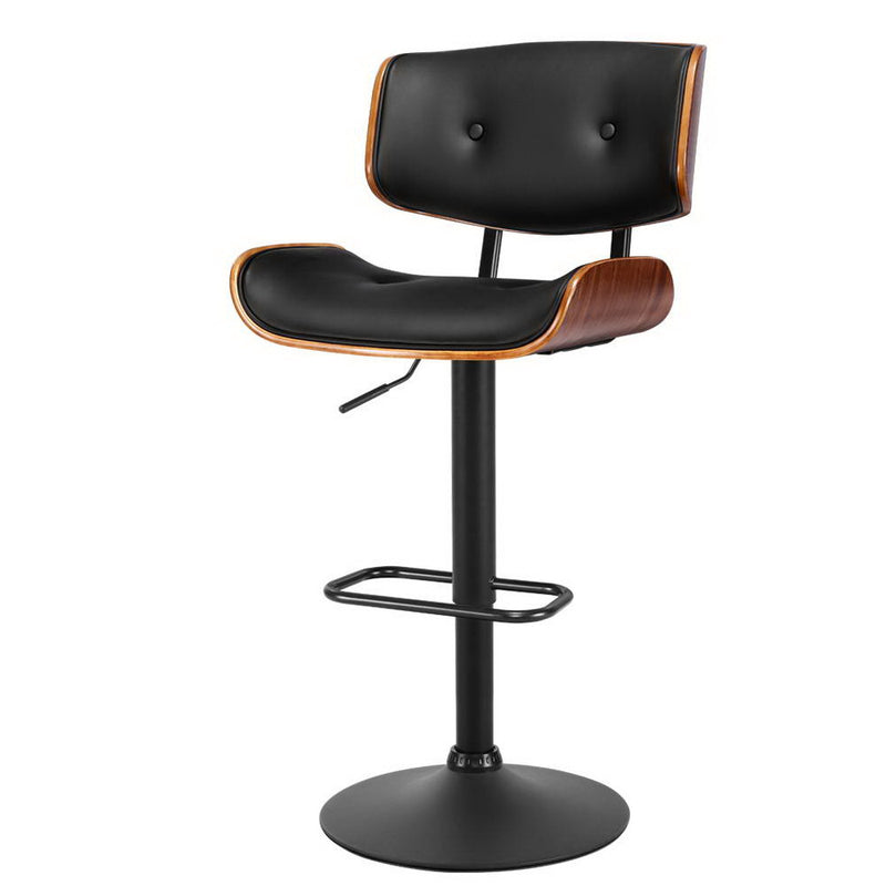 Artiss Bar Stools Gas Lift Leather All Black