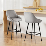 Artiss 2x Bar Stools Upholstered Stool Counter Seat Kitchen Dining Chairs