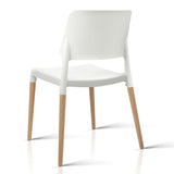 Artiss Dining Chairs Set of 4 Plastic Wooden Stackable White