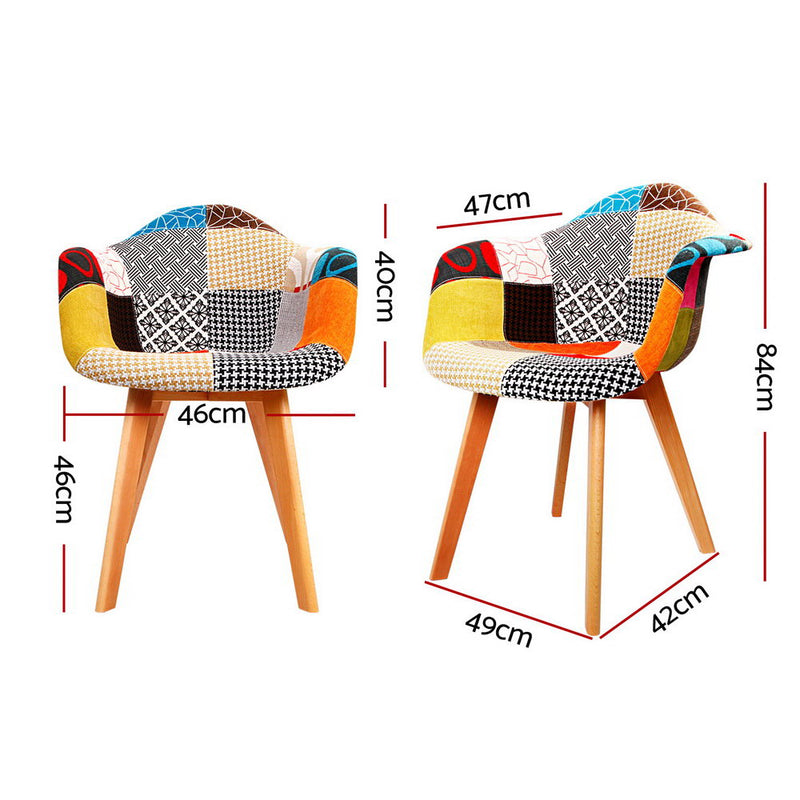 Artiss Dining Chairs Set of 4 Fabric Retro Replica DSW