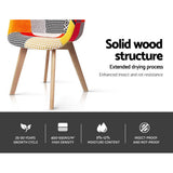 Artiss Dining Chairs Set of 4 Fabric Retro Replica DSW