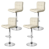 Artiss 4x Bar Stools Leather Gas Lift Beige