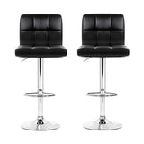 Artiss 2x Bar Stools Leather Gas Lift Black