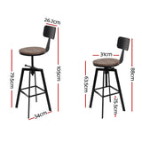 Artiss Bar Stools Kitchen Counter Chairs Vintage Metal Chairs x2