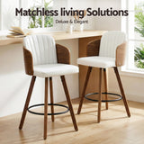 Artiss Wooden Bar Stools Swivel Kitchen Counter Stool Chair 58cm Seat Height