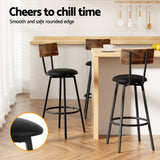 Artiss 4X Industrial Bar Stools Upholstered Counter Chairs Steel Frame Anti-Scratch