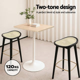 4x Bar Stools Rattan Counter Kitchen Dinning Chair Bamboo Saddle Black