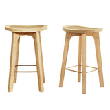 Artiss 2x Bar Stools Bamboo Rattan Stool Counter Chair Kitchen Barstools