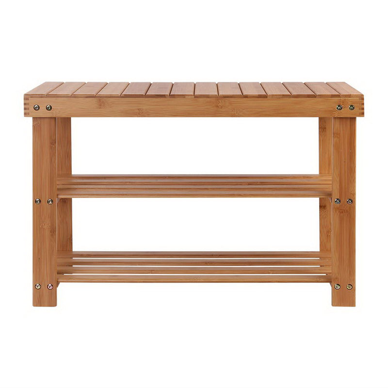 Artiss Shoe Rack Shoe Bench 10 Pairs Bamboo