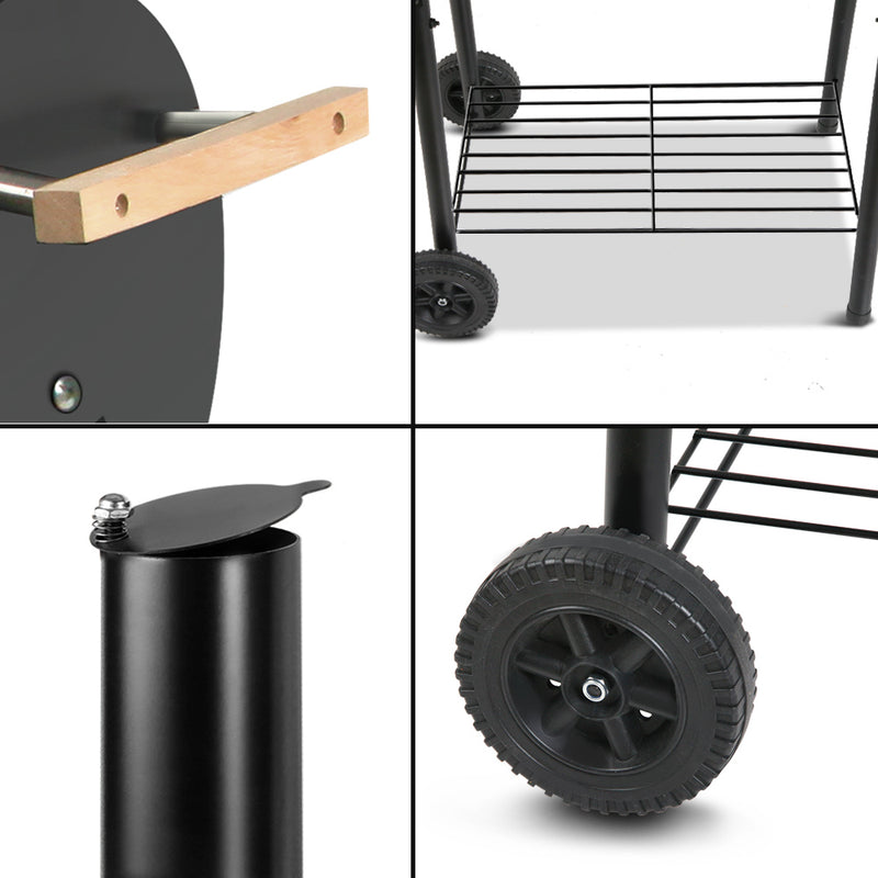 Grillz BBQ Grill 2-In-1 Offset Charcoal Smoker