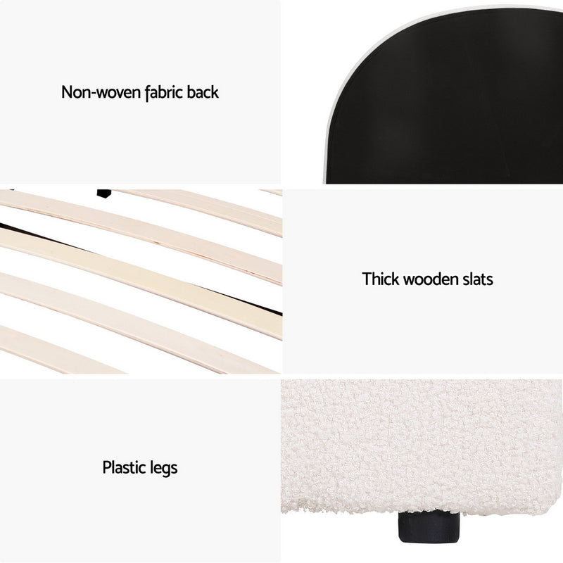 Artiss Bed Frame Gas Lift Strorage Beds Base Platform Boucle Fabric King Single ELLA