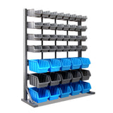47 Storage Bin Rack- Steel Stand With Magnetic Tool Bar