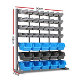 47 Storage Bin Rack- Steel Stand With Magnetic Tool Bar