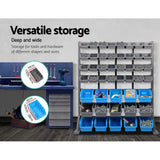 47 Storage Bin Rack- Steel Stand With Magnetic Tool Bar