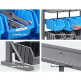 47 Storage Bin Rack- Steel Stand With Magnetic Tool Bar