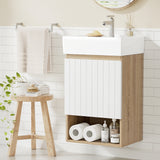 Cefito Vanity Unit 445mm Basin Bathroom Cabinet Storage Wall Hung Sink White