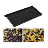 Black beekeeping frame with insets of Australian bees and honeycomb