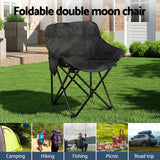7pc Outdoor Camping Table Chair Set - Black - Foldable Aluminium Portable Picnic set