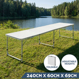 7pc Outdoor Camping Table Chair Set - Black - Foldable Aluminium Portable Picnic set