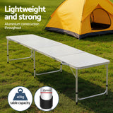 7pc Outdoor Camping Table Chair Set - Black - Foldable Aluminium Portable Picnic set