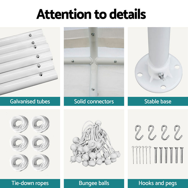 Instahut Carports 3x6m Carport Kits Steel Shelter Gazebo Canopy Garage Portable Garden Shed