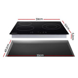 Electric Ceramic Cooktop - Kitchen Cooker 4 Burner Hob Touch Control 5200W - 60cm