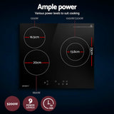 Electric Ceramic Cooktop - Kitchen Cooker 4 Burner Hob Touch Control 5200W - 60cm