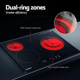 Electric Ceramic Cooktop - Kitchen Cooker 4 Burner Hob Touch Control 5200W - 60cm