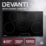 Electric Ceramic Cooktop - 90cm -Black