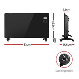 2000W Electric Convection Heater - Black