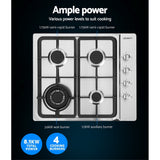 Gas Cooktop - Silver Stove Hob - 60cm