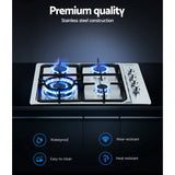 Gas Cooktop - Silver Stove Hob - 60cm