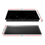 Electric Induction Cooktop - Ceramic with 4 Zones - Hot Plate 7000W -70cm