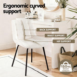 Artiss 4x Dining Chairs Velvet Tufted Kitchen Lounge Cafe Accent Chair Beige