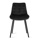 Artiss 2x Dining Chairs Velvet Tufted Kitchen Lounge Cafe Accent Chair Black