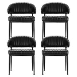 Artiss Dining Chairs Set of 4 Leather Hollow Armchair Black