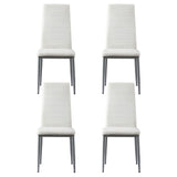 Artiss Dining Chairs Set of 4 Leather Channel Tufted White