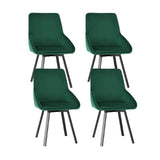 Artiss Dining Chairs Set of 4 Velvet Swivel Base Green