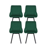 Artiss Dining Chairs Set of 4 Velvet Swivel Base Green