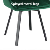 Artiss Dining Chairs Set of 4 Velvet Swivel Base Green