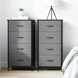 Artiss Set of 2 Chest of 4 Drawers Storage Dresser Tallboy Grey
